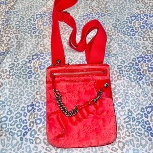 Vintage Rare Red Juicy Couture Purse Crossbody Bag Handbag Velour Y2K